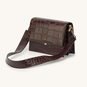 JW PEI MINI FLAP CROSSBODY - BROWN CROC